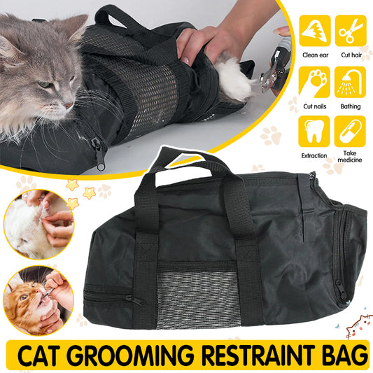 Anti Scratch Cat Bath Bag Grooming Nail Trimming Restraint Wash Pet Safe Pet Bag