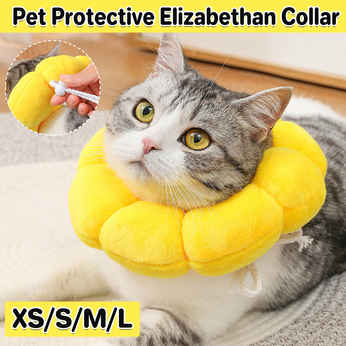 Sunflower Elizabeth Collar for Cats and Dogs anti Licking Sterilization Headgear