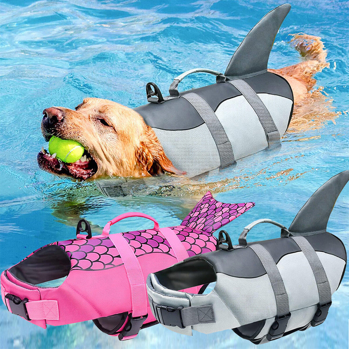 Pet Life Jacket Dog Safety Vest Buoyancy Aid Swimming Boating Lifesaver AU Stock